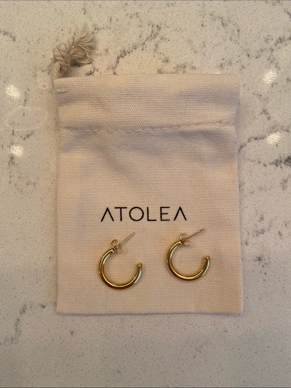 Atolea Gold Chunky Open Hoop Earrings NWOT